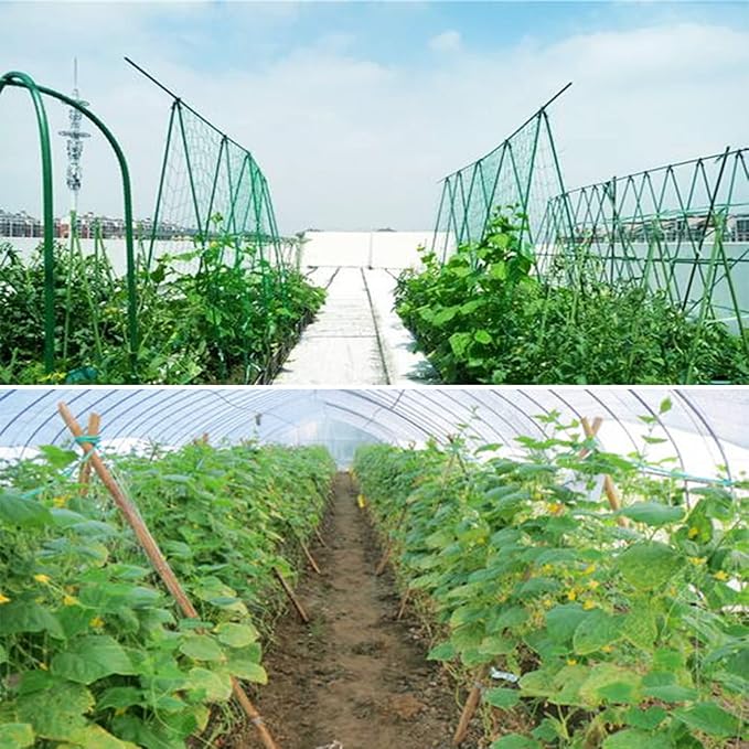 Green Garden Trellis Netting 5x100 ft Heavy Duty Polypropylene Plant Support Net - Image 6