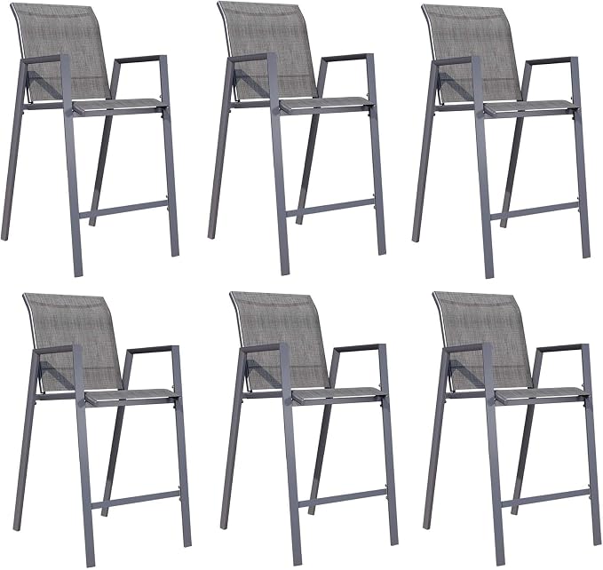 Outdoor Bar Stools Set of 6, Bar Height Chairs - Image 8