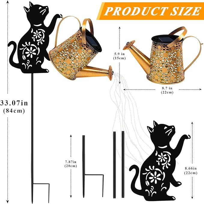 Solar Lights Outdoor Decorative, Watering Can - Image 5