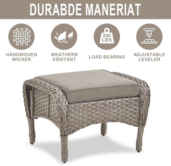 Belord Outdoor Ottomans for Patio Foot Rest - Image 5