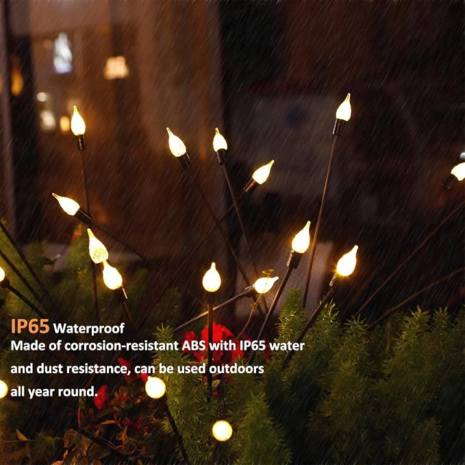 2 Pack Each 8 LEDs Solar Garden Lights Waterproof Outdoor Landscape Path - Image 3