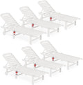 SERWALL Outdoor Chaise Lounge Set of 6, HDPE Pool Lounge Chair by SERWALL