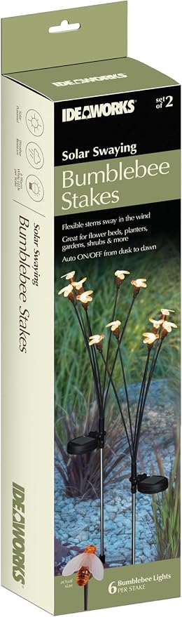 Ideaworks Solar Swaying Bumblebee Stakes Set of 2 - Image 4
