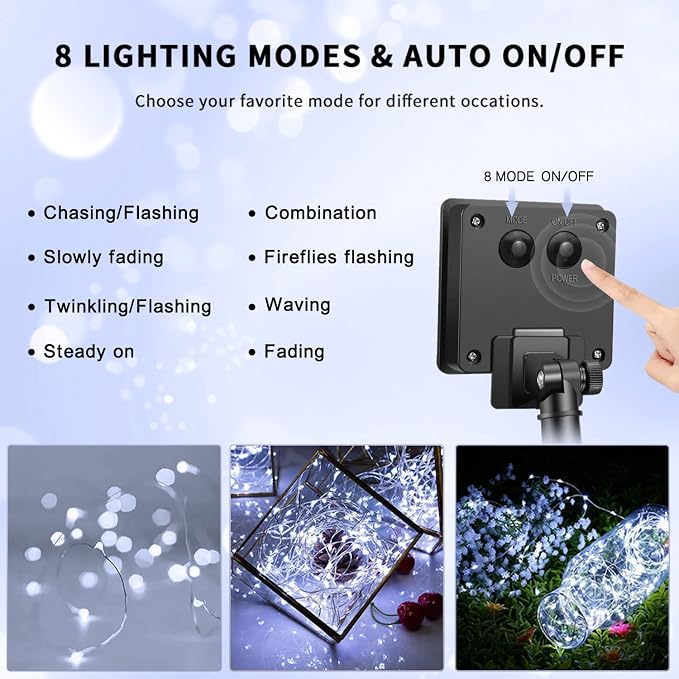 JMEXSUSS 4 Pack 100 LED Solar String Lights - Image 5