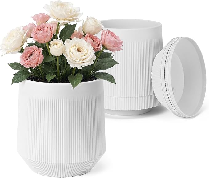 Plant Pots，Set of 3 Plastic Pots - Image 5