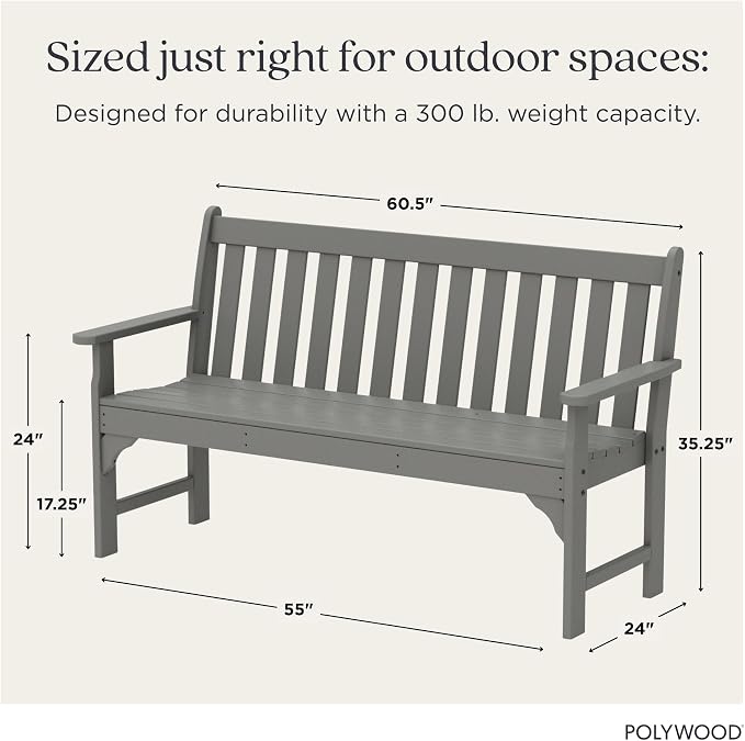 POLYWOOD Vineyard 60" Bench - Image 3