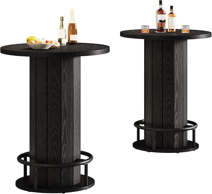Tribesigns Round Dining Table Set of 2, Bar Height Commercial Kitchen Table - Image 9