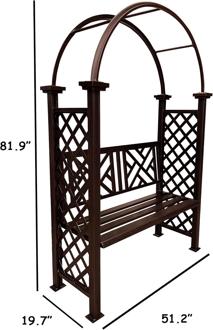 Oakland Living Bronze Aluminum Garden Arbor Arch - Image 3
