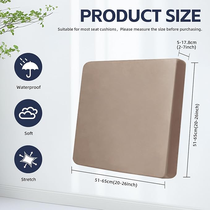 8Pcs Outdoor Cushion Covers, Patio Cushion Covers, Stretch Elastic Slipcovers - Image 2