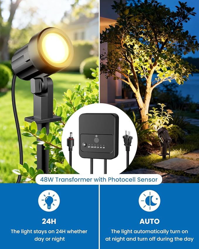 ZZXX All-in-One Low Voltage Landscape Lighting Kit, 2700K Waterproof Landscape - Image 5