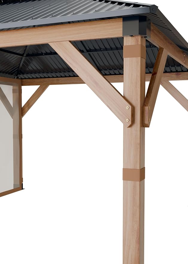 GarveeLife Hardtop Wood Gazebo 10 ft x12 ft - Image 5