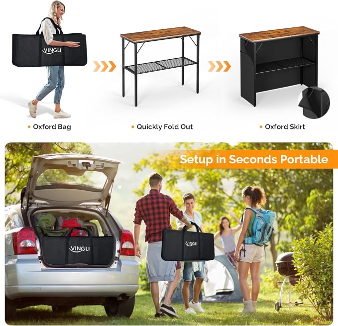 VINGLI 45" Commercial Grade Portable Bar Table - Image 4