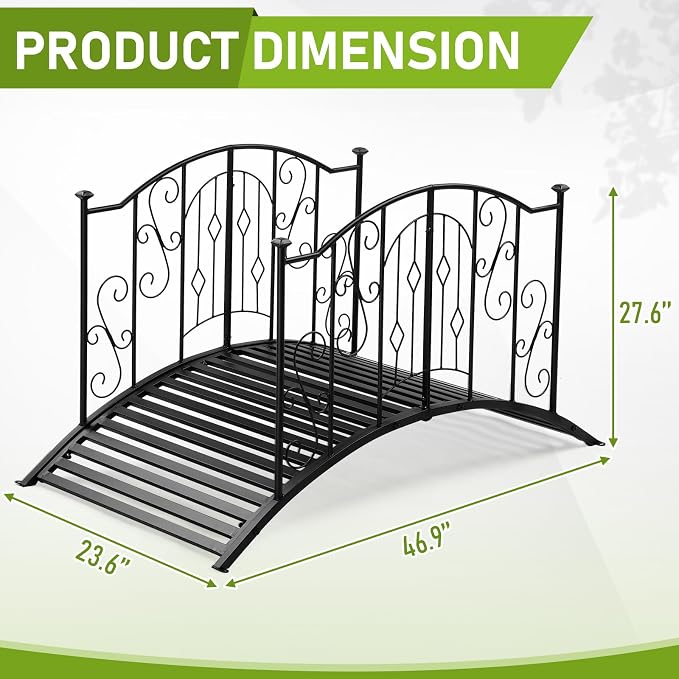 Outvita Metal Garden Bridge for Outdoor, Elegant Decorative Bridge - Image 2
