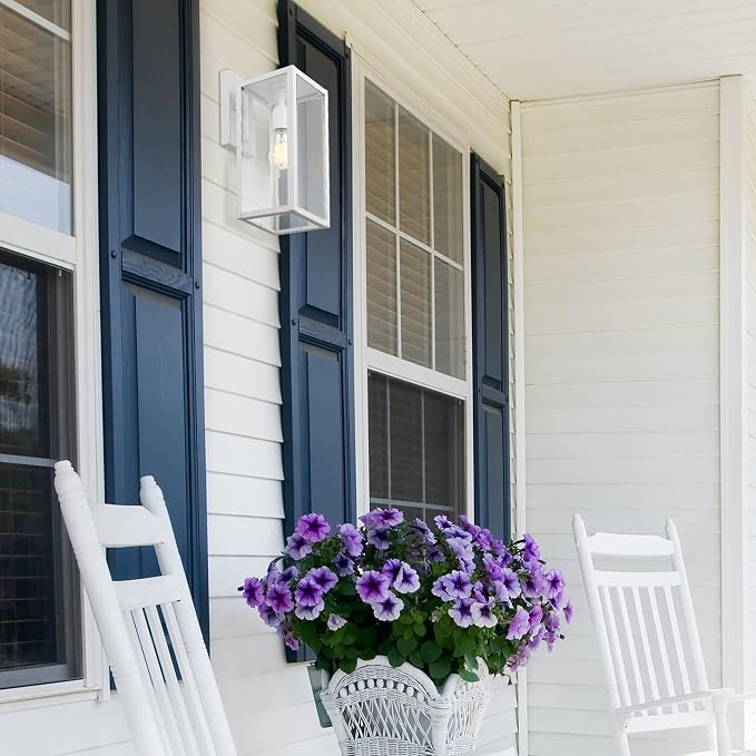 GLOBE Electric 44836 Bowery 1-Light Outdoor Indoor Wall Sconce, Matte White - Image 2