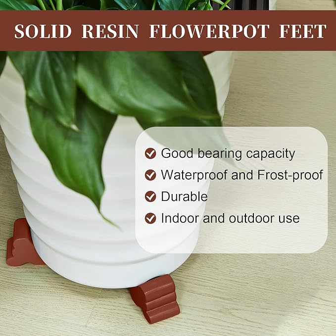 Kigeli 12 Pcs Resin Pot Feet for Outdoor Planters 3 Inch Long 1.5 Inch Tall - Image 6