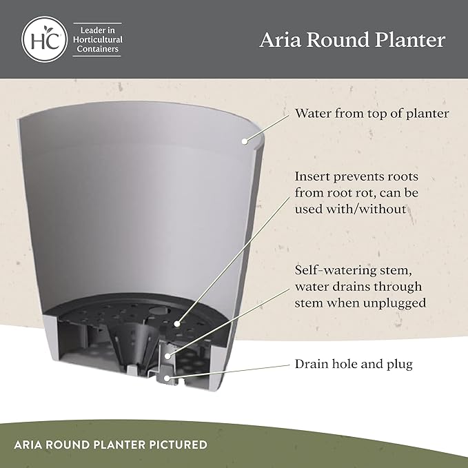 The HC Companies Aria Round Self-Watering Pot - Image 3