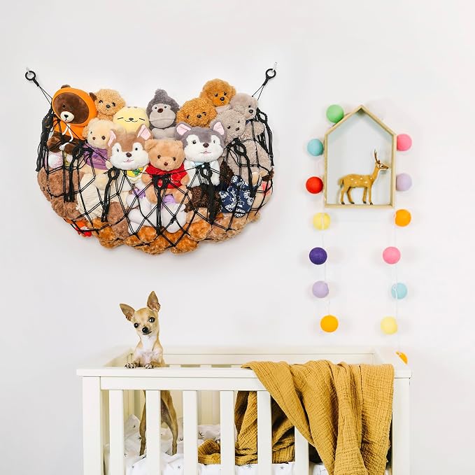 Large Stuffed Animal Net Hammock Macrame Toy Diaplay Plush Toy Holder Ceiling - Image 2