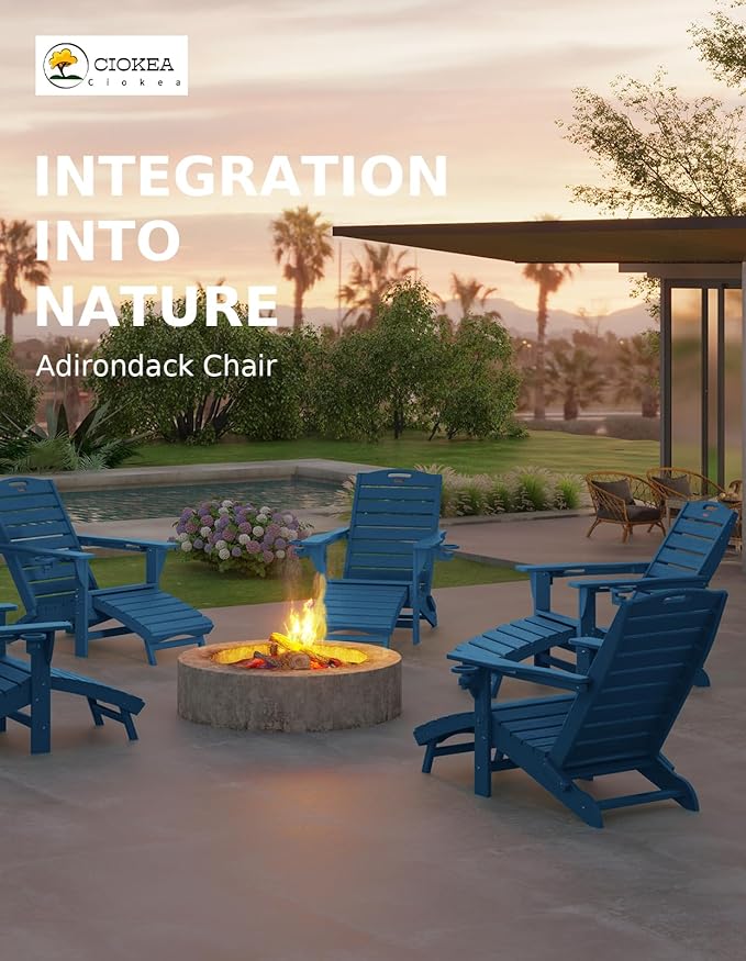 Ciokea Folding Adirondack Chair Set of 2 - Image 4