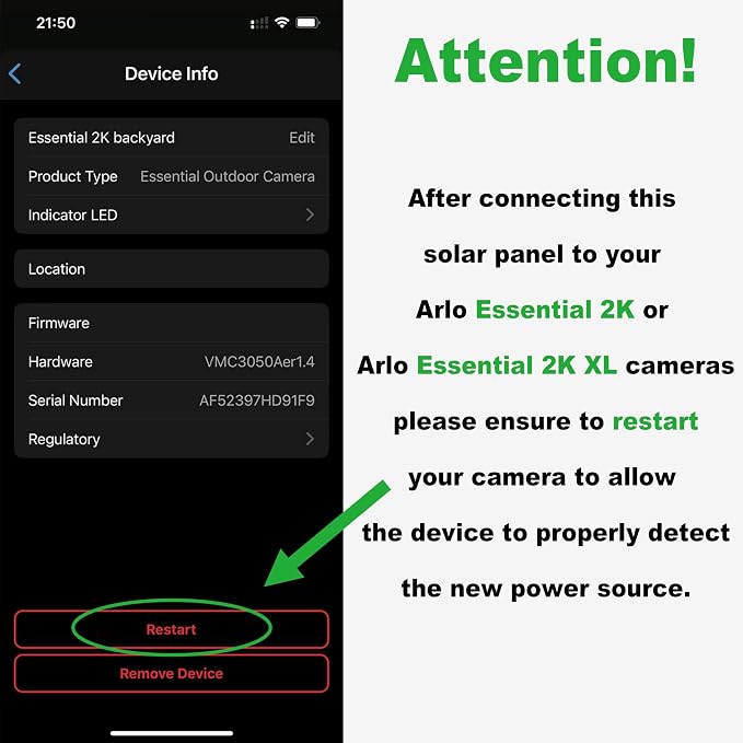Solar Panel for Arlo Essential/XL Spotlight Cam, Essential 2K/2K XL, - Image 3