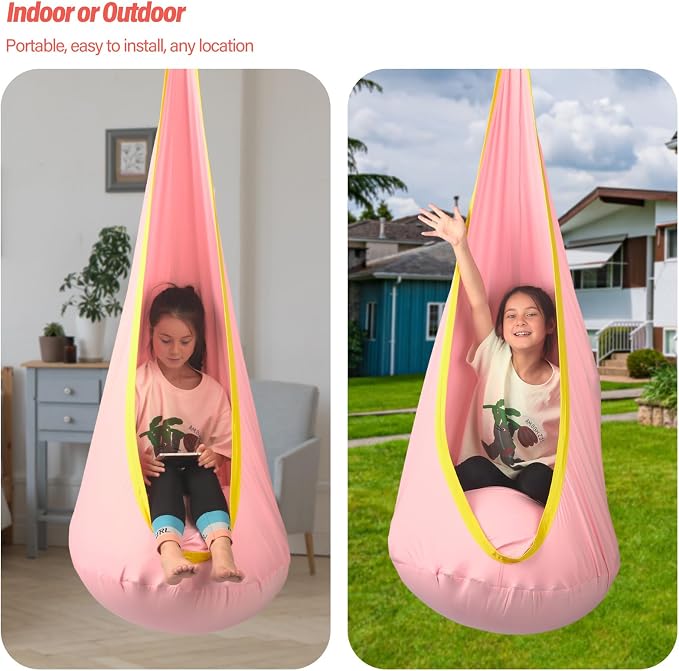 Kids Pod Swing Seat, Max 300 Lbs, Child Sensory Swing Chair Indoor & Outdoor - Image 7