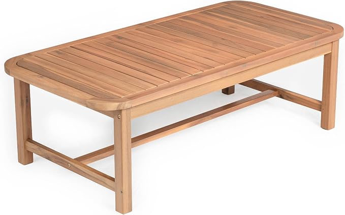Christopher Knight Home Walla Patio Acacia Wood Coffee Table, Solid Wood - Image 7