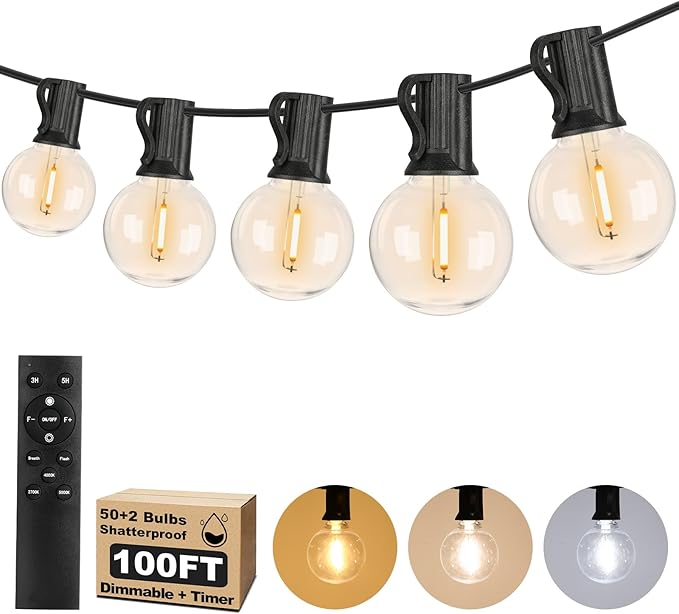 100FT LED Outdoor String Lights by BestChoiceforYourLife