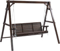 Finnhomy Heavy Duty 880 LBS Wooden Porch Swing Frame, Wooden Patio Swing Chair by Finnhomy