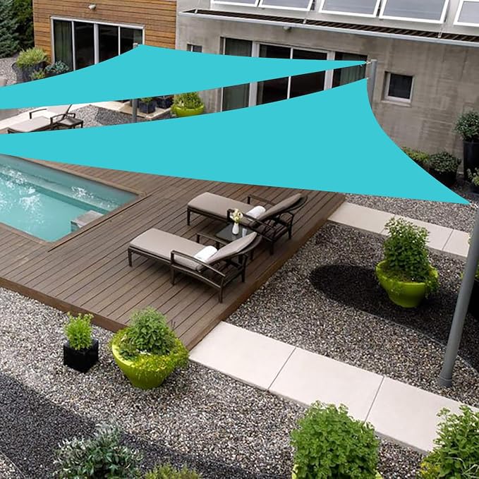 32' x 32' x 32' Turquoise Sun Shade Sail Canopy Awning by SHADEWIZ