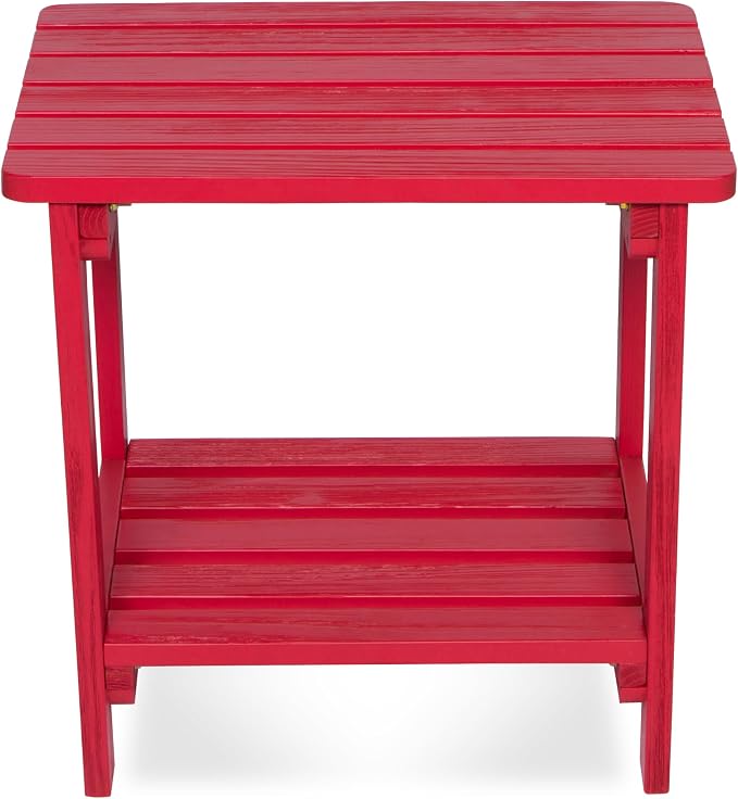 Shine Company Providence Rectangular Solid Wood Side Table, Outdoor Adirondack - Image 5