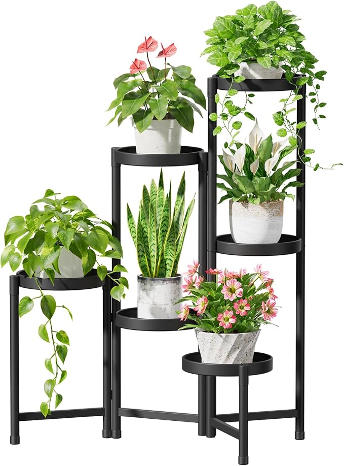 iDavosic.ly Plant Stand Indoor Outdoor, 6 Tier Corner Metal Flower Display by iDavosicly
