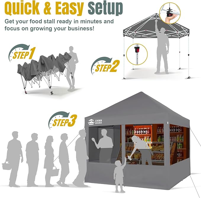 CROWN SHADES 10x10 Pop Up Canopy Tent - Image 5