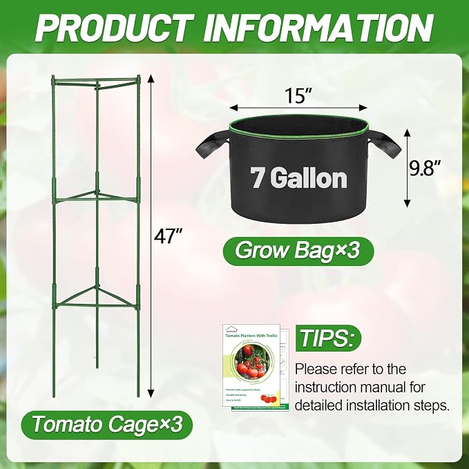 ANPHSIN 3 Sets Tomato Cages - Image 5