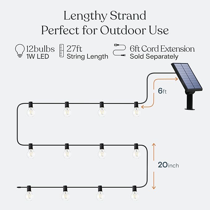 Brightech Ambience Pro Solar Powered LED Outdoor String Lights - 27 Ft - Image 5