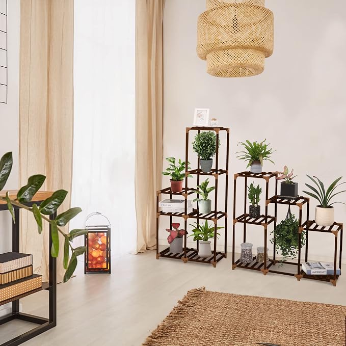 XXXFLOWER Plant Stand Indoor Outdoor 13 Tiers Wood Plant Shelf - Image 7
