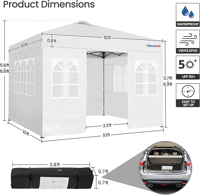 Yaheetech 10x10 FT Pop Up Canopy Tent - Image 4