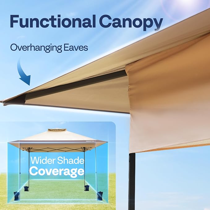 VIVOHOME10x10ft Pop Up Canopy Tent One Push Setup Outdoor Portable Shelter Tent - Image 4