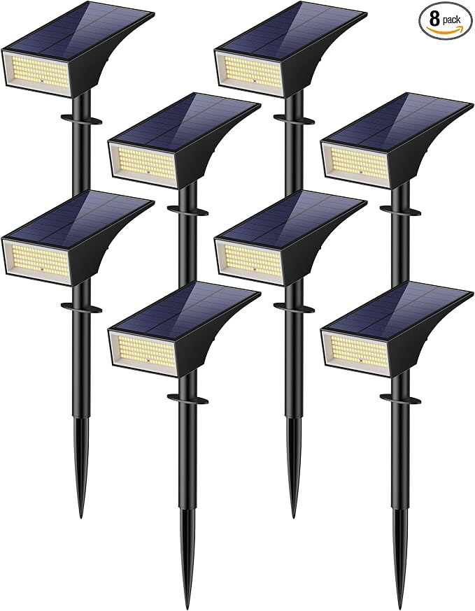 Koicaxy Solar Lights Outdoor Waterproof 8 Pack IP65, 100 LEDs 4 Light Modes by SOLARSPOTLIGHTS