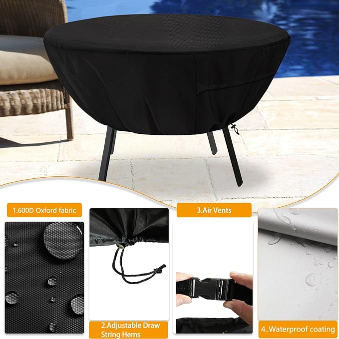 Round Patio Table Cover, Suitable - Image 3