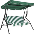 Outdoor Patio Swing Chair with Adjustable Canopy 3-Seat Heavy-Duty Steel Frame by GAOMON