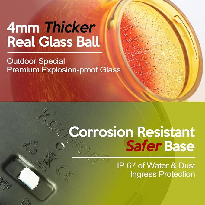 Outdoor Waterproof Solar Gradient Red Globe Lights, Led Solar Round Gazing - Image 5