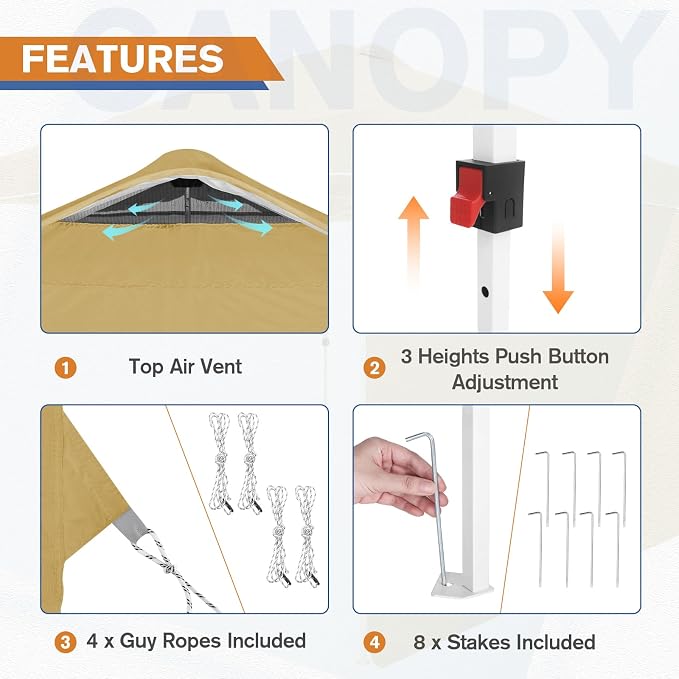 EAGLE PEAK Commercial Canopy 10x10 Pop Up Canopy Tent - Image 6