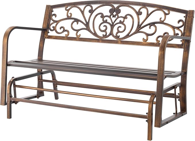 VEVOR Outdoor Bench, 50 inch, Carbon Steel Metal Frame - Image 9