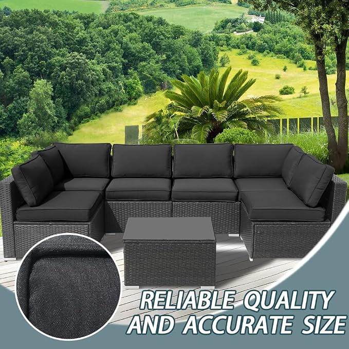 Covers for 14Pcs Outdoor Cushion 25.6x25.6x3.9inch Replacement Washable - Image 7