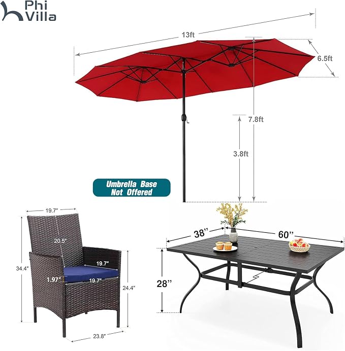 PHI VILLA 7 Piece Outdoor Dining Set - Image 7
