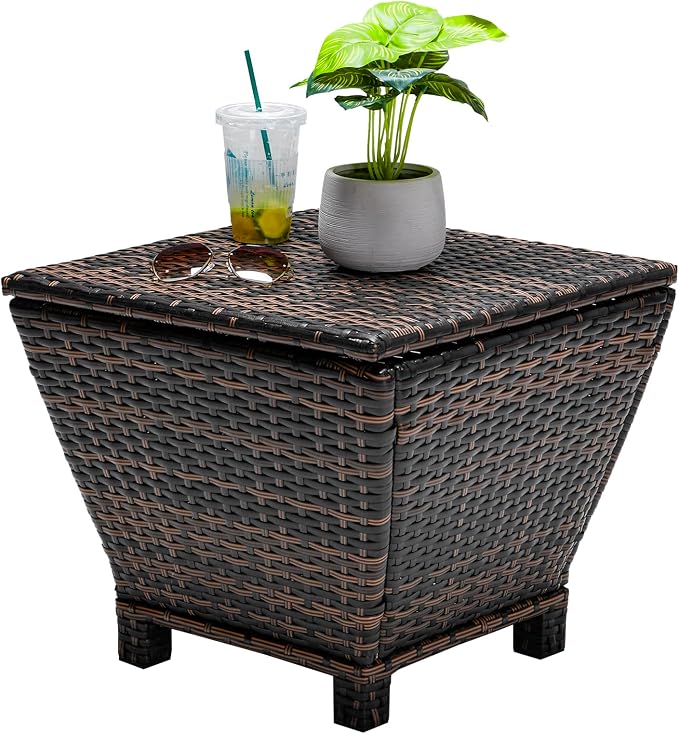 Outvita Outdoor Side Table, Rattan Coffee Table by Outvita
