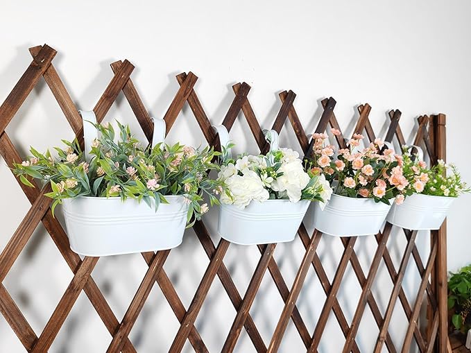 10" Hanging Flower Pots, Railing Planters Fence Pot - Image 2