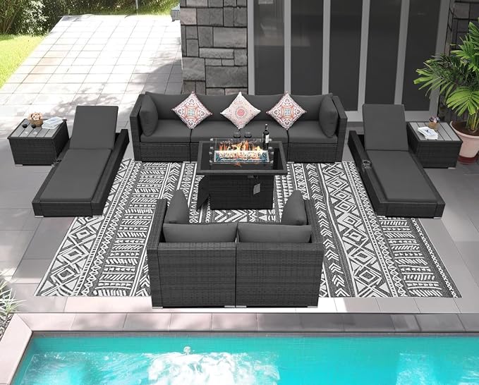 NICESOUL 11 Piece Sectional Patio Set - Image 2