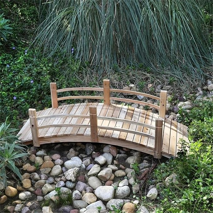 Pemberly Row Cedar Wood Garden Bridge, 73 in Length, Handcrafted - Image 2