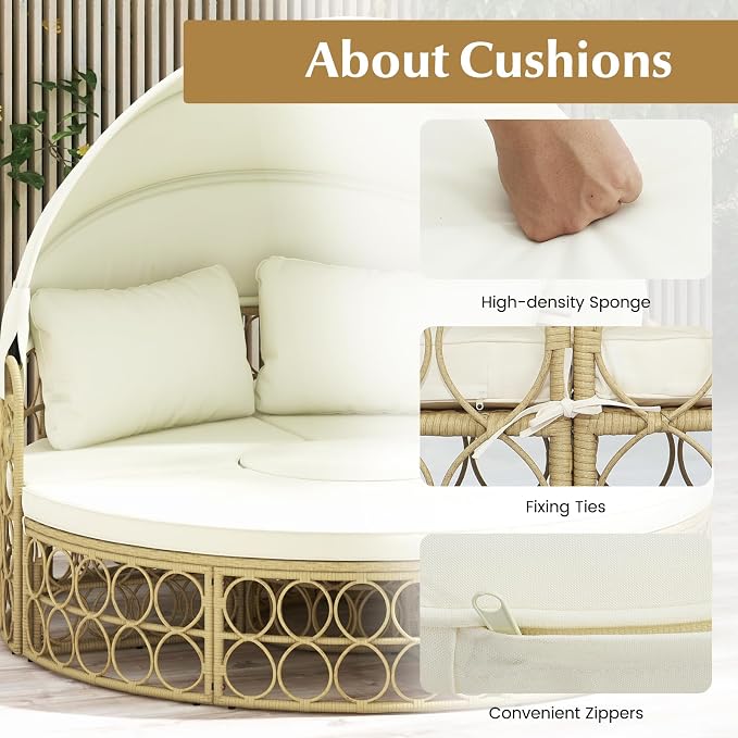 Tangkula Outdoor Patio Round Daybed - Image 7