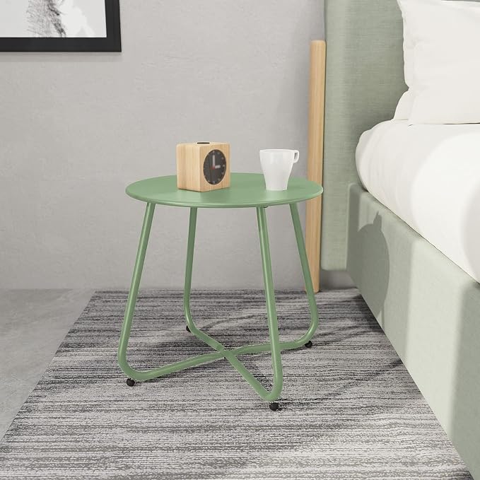 Grand patio Outdoor Side Table 18-inch Round End Table Accent Table - Image 2